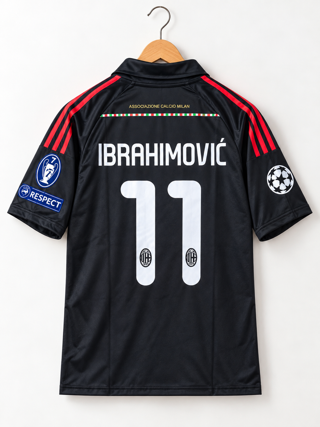 Ibrahimovic-AC Milan 2011/12 Reglan Sleeve With Remium Embroidery Logo