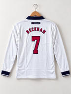 Beckham-07 England 1997 Retro Full Sleeve Polo Collar With Premium Embroiery