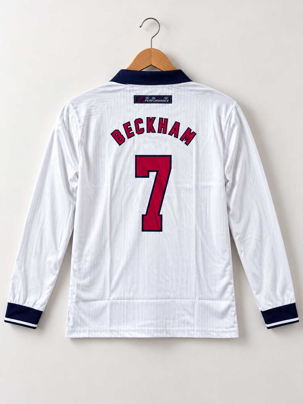 Beckham-07 England 1997 Retro Full Sleeve Polo Collar With Premium Embroiery