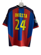 Iniesta-24 Barcelona 2003-04 Five Sleeve With Collar