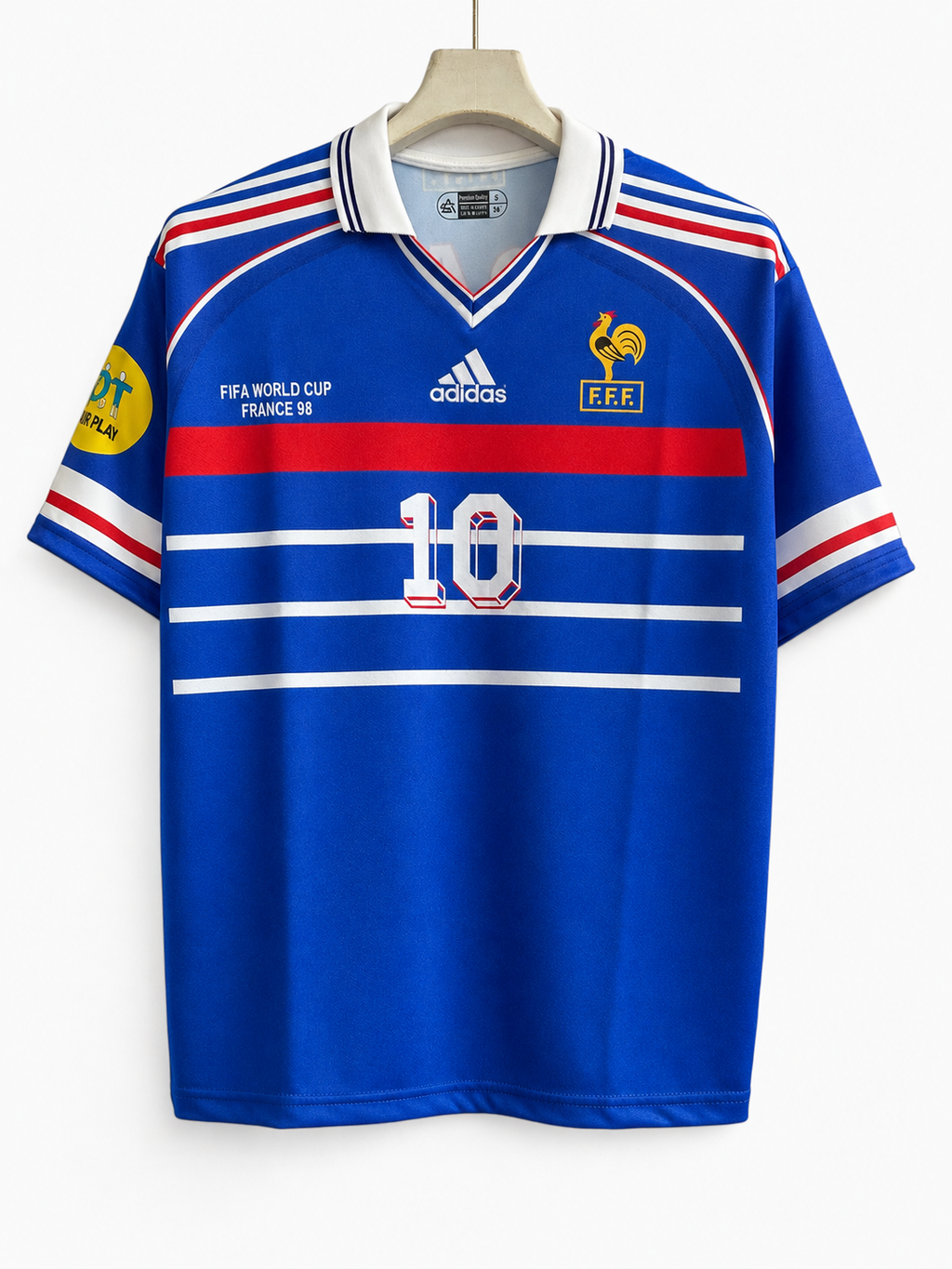 Zidane-10 France 1998 Five Sleeve with Collar