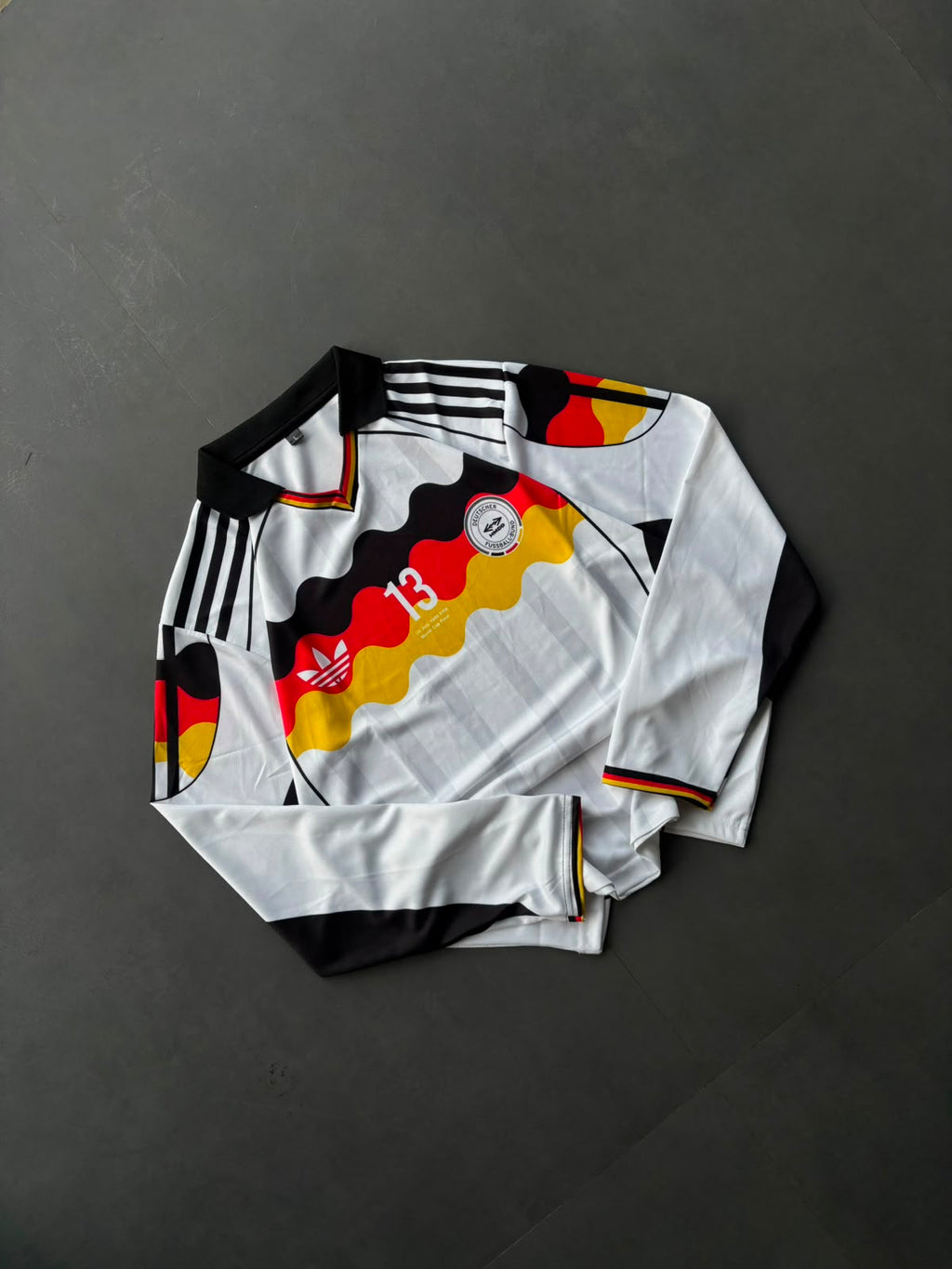 Ballack-13 Germany 1990 Home kit Full Sleeve Collar