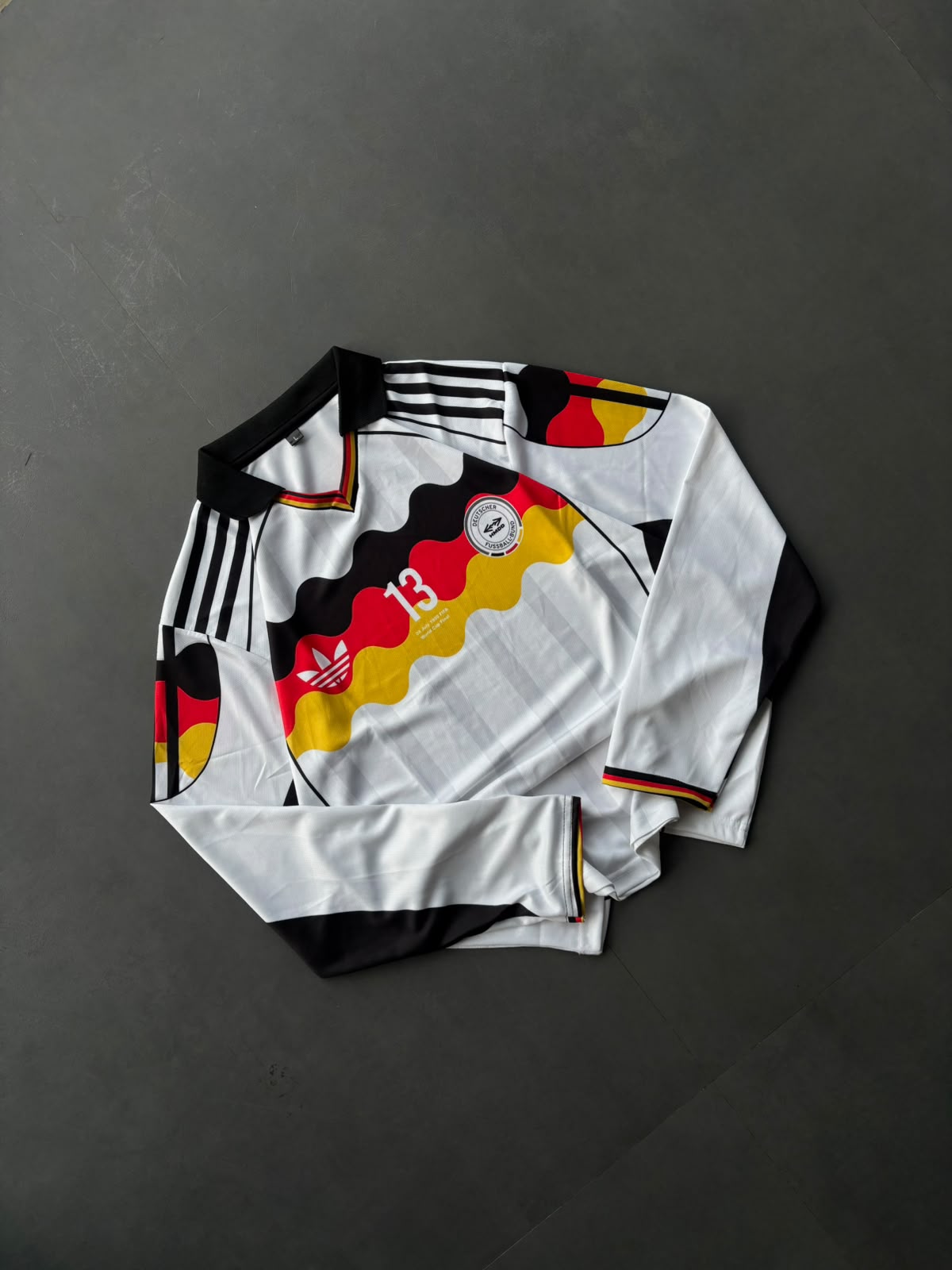 Ballack-13 Germany 1990 Home kit Full Sleeve Collar