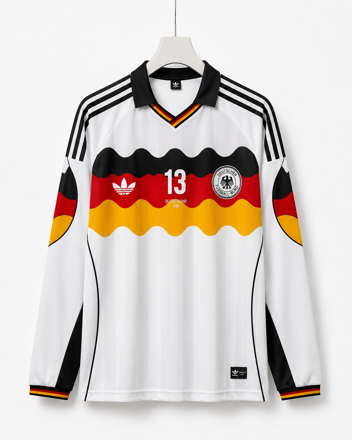 Ballack-13 Germany 1990 Home kit Full Sleeve Collar