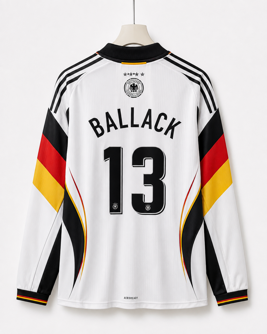 Ballack-13 Germany 1990 Home kit Full Sleeve Collar