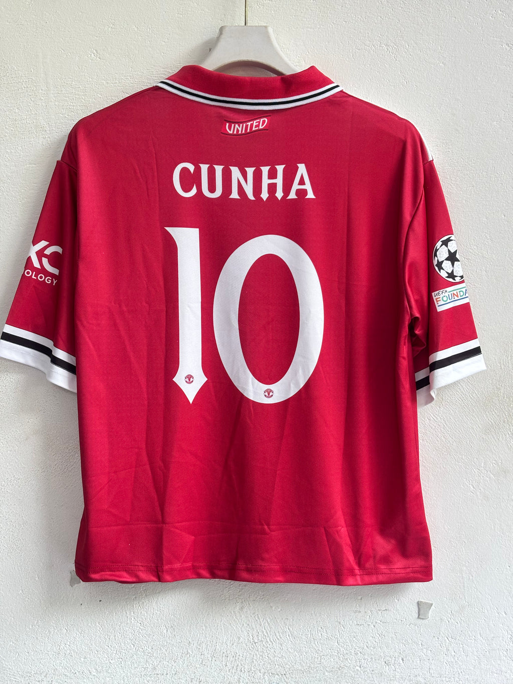 Cunha-10 Man United Home Five Sleeve with Collar